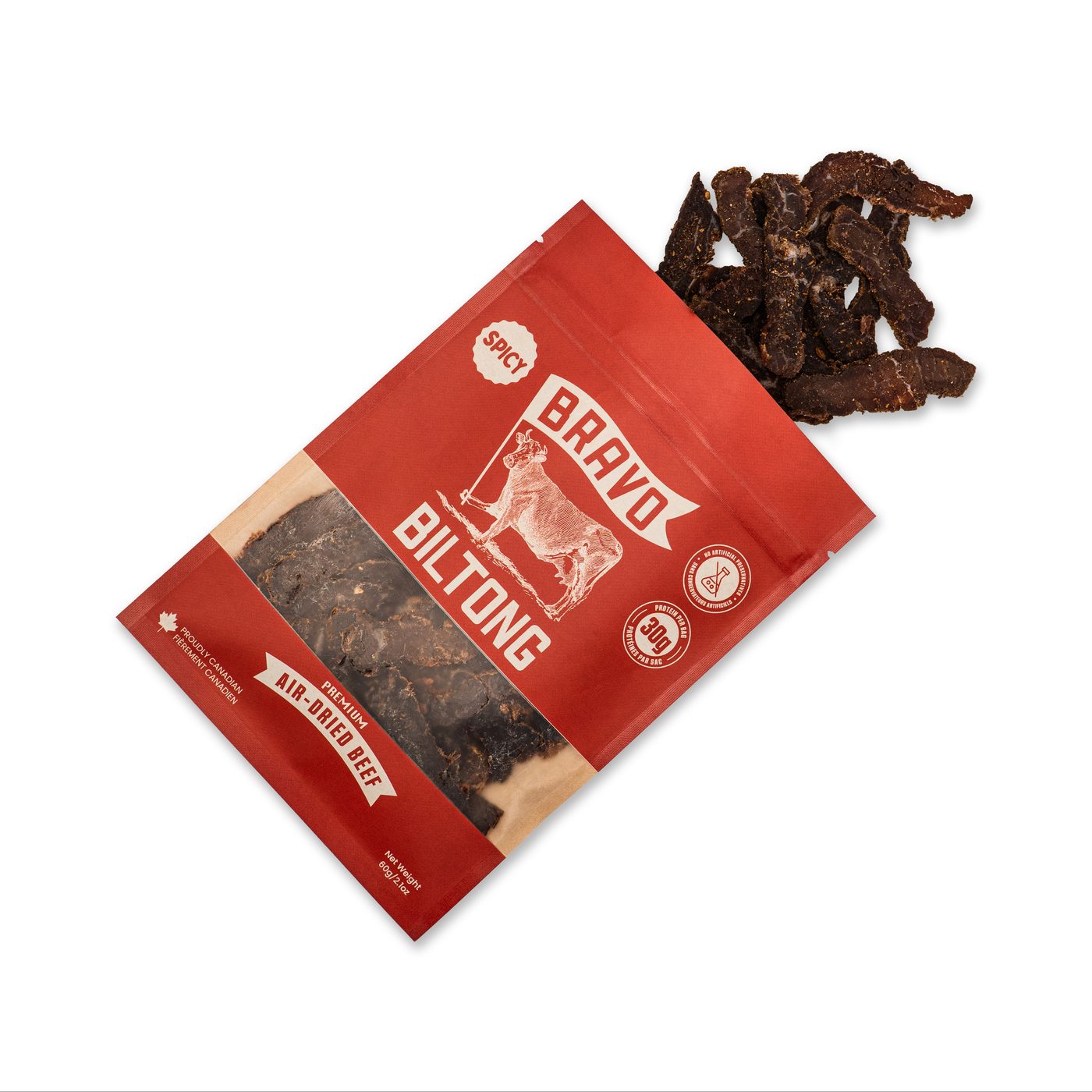 Bravo Biltong Spicy flavor package