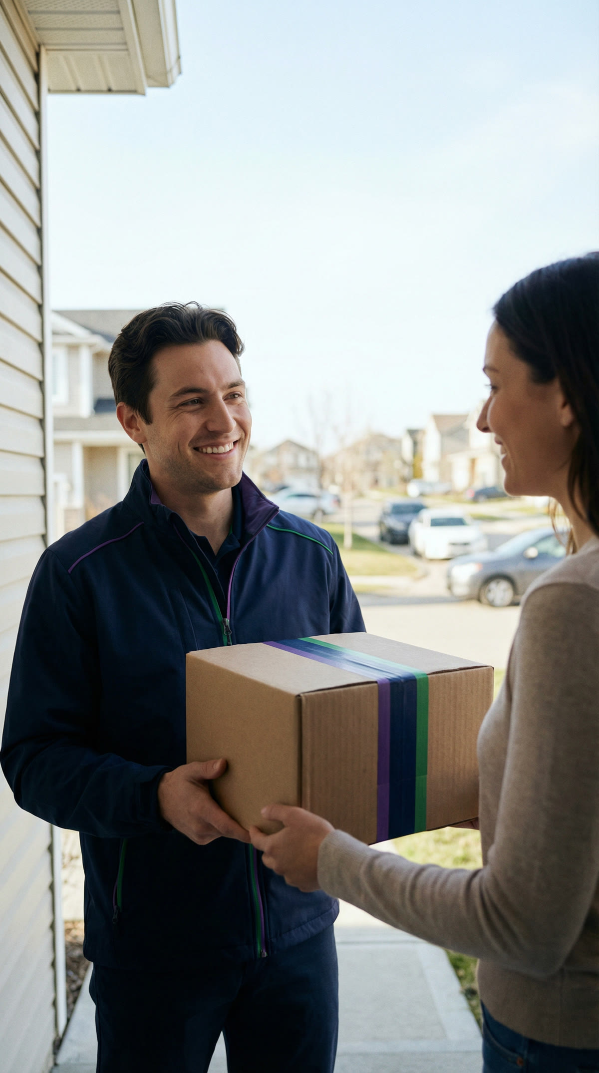 Doorstep delivery handoff moment